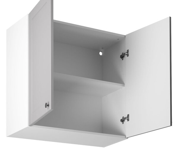 Horní dvoudveřová skříňka LUMEA - šířka 80 cm, šedá / bílá