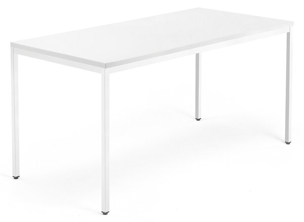 AJ Produkty Psací stůl QBUS, 4 nohy, 1600x800 mm, bílý rám, bílá