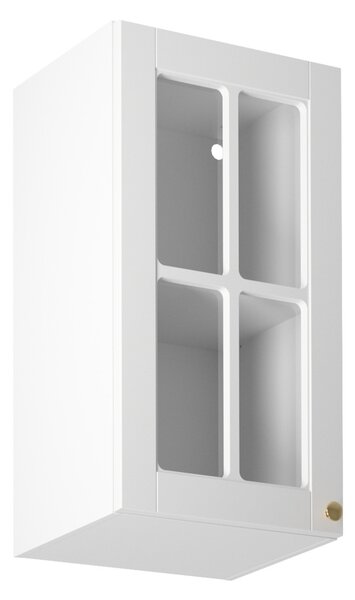 Horní prosklená skříňka LUMEA - šířka 40 cm, bílá