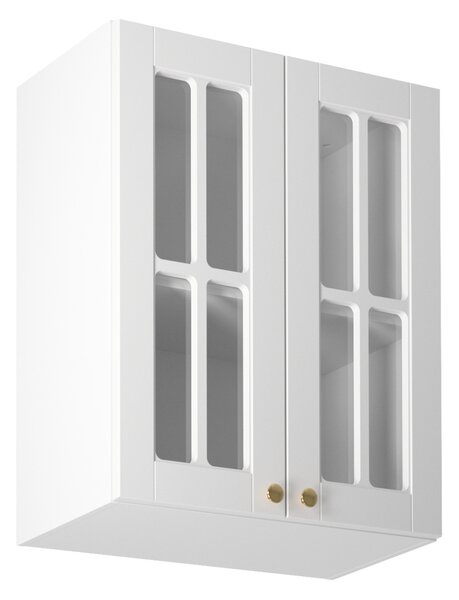 Horní prosklená skříňka LUMEA - šířka 60 cm, bílá