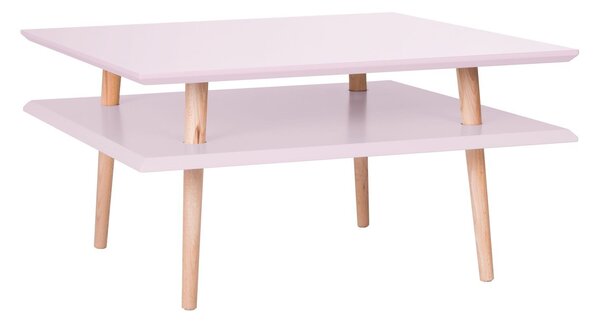 Ragaba Konferenční stolek Verkel, 68x68x35 cm, růžová/přírodní