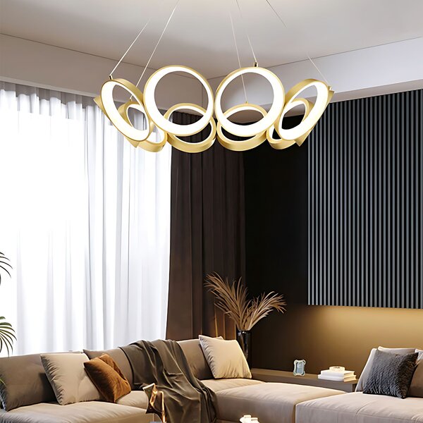 Toolight Toolight, LED závěsné svítidlo 80cm, 70W, 4000K, 3269lm, APP1800-CP, zlatá matná, OSW-09667