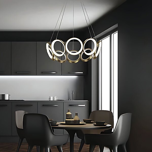 Toolight Toolight, LED závěsné svítidlo 80cm, 70W, 4000K, 3269lm, APP1800-CP, zlatá matná, OSW-09667