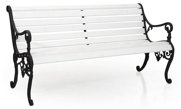 AJ Produkty Parková lavička ANTIQUE, 1500 mm, bílá