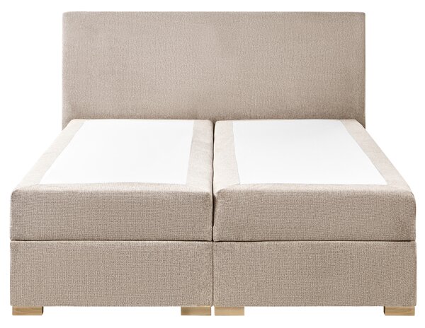 Kontinentální postel s úložným prostorem Tkanina MAJOR 140 x 200 cm Taupe