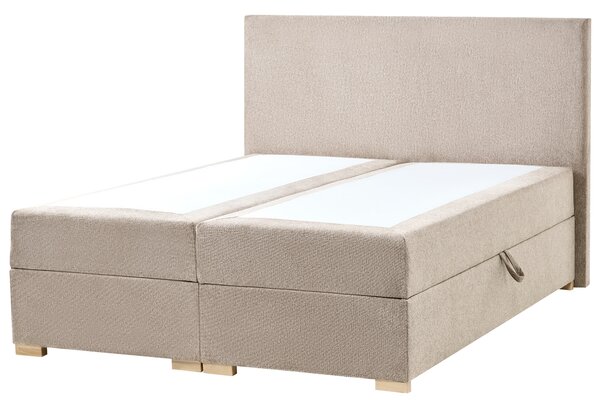 Kontinentální postel s úložným prostorem Tkanina MAJOR 140 x 200 cm Taupe