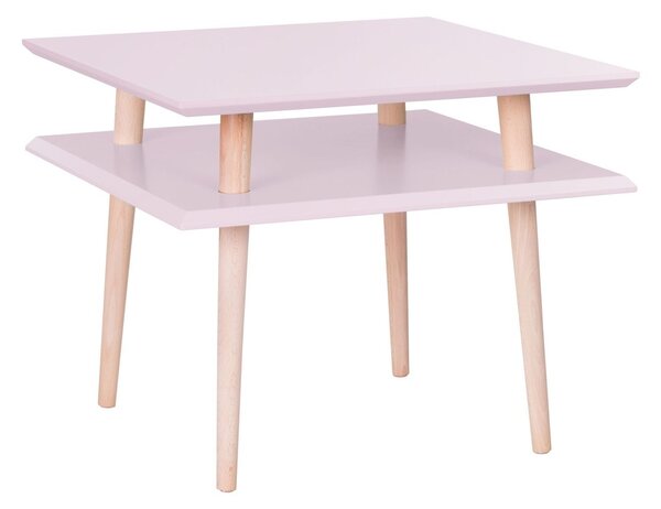 Ragaba Konferenční stolek Verkel, 55x55x45 cm, růžová/přírodní