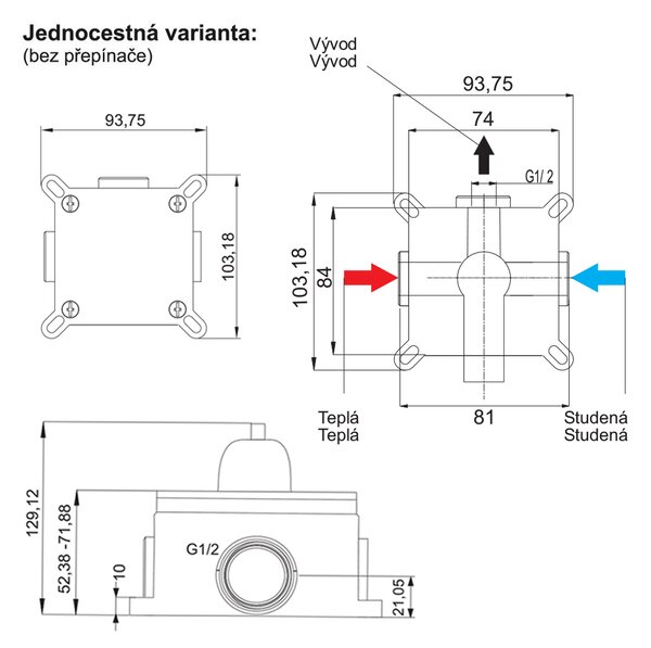 Mereo Mereo, Podomítková baterie s bidetovou sprchou, Viana, Mbox, oválný kryt, chrom, CBE60105BS