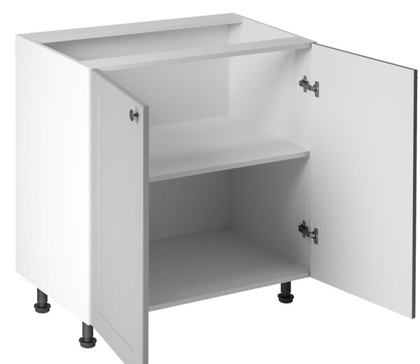 Dolní dvoudveřová skříňka LUMEA - šířka 80 cm, šedá / bílá