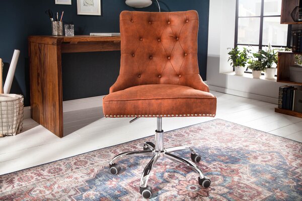 Kancelářská židle VICTORY - vintage světle hnědá