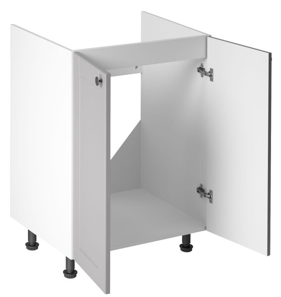 Dvoudveřová dřezová skříňka LUMEA - šířka 60 cm, šedá / bílá