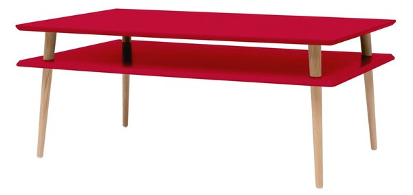 Ragaba Konferenční stolek Ilka Low, 110x70x45 cm, červená/přírodní