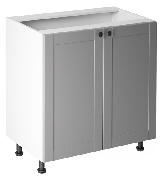Dolní dvoudveřová skříňka LUMEA - šířka 80 cm, šedá / bílá