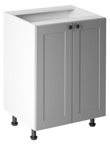Dolní dvoudveřová skříňka LUMEA - šířka 60 cm, šedá / bílá