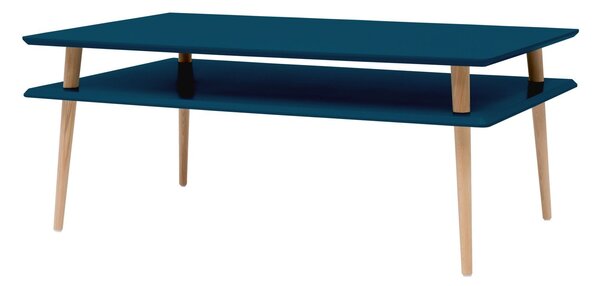 Ragaba Konferenční stolek Ilka Low, 110x70x45 cm, petrolejová/přírodní