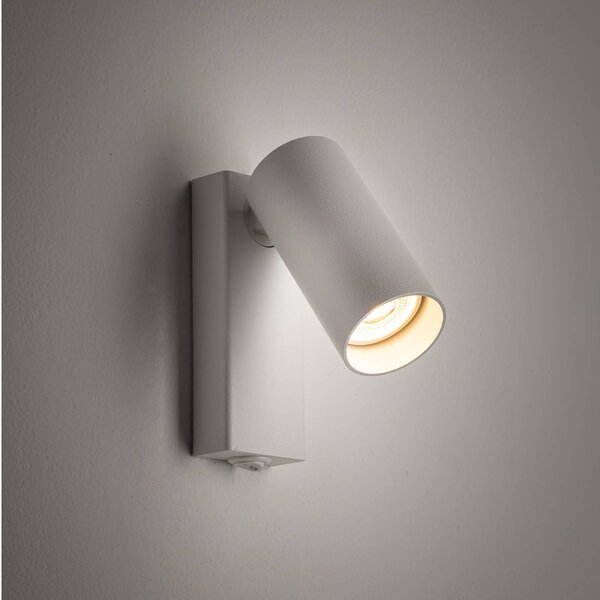 Nowodvorski Lighting Nástěnné bodové svítidlo FOURTY, bílé, výška 17 cm, kov, GU10, Bílá / opál, Obývací pokoj / jídelna, kov, Moderní