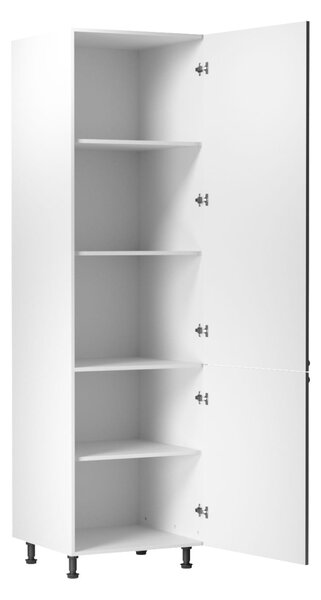 Vysoká kuchyňská policová skříň LUMEA - šířka 60 cm, šedá / bílá