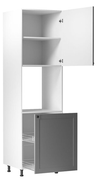 Kuchyňská skříň na vestavnou troubu LUMEA - šířka 60 cm, šedá / bílá