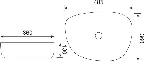 Novoterm Keramické umyvadlo na desku NV-KR-440 bílé