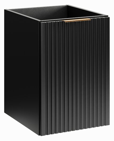 Koupelnová sestava ADEL BLACK s deskou NATURE WOTAN a košem na prádlo 120cm