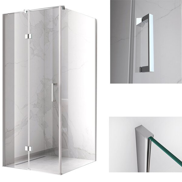 BPS-koupelny Čtvercový sprchový kout HYD-SK01B 80x80 chrom/transparent - bez vaničky