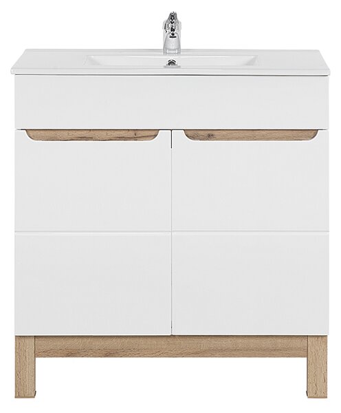 Koupelnová sestava BALI WHITE LAVA s košem na prádlo 80cm