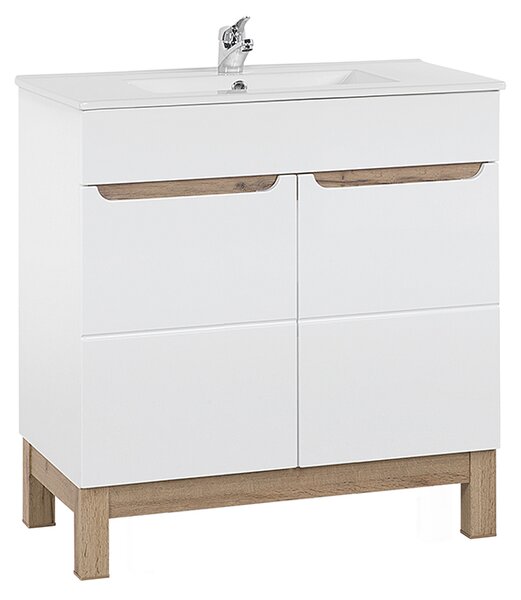 Koupelnová sestava BALI WHITE LAVA s košem na prádlo 80cm