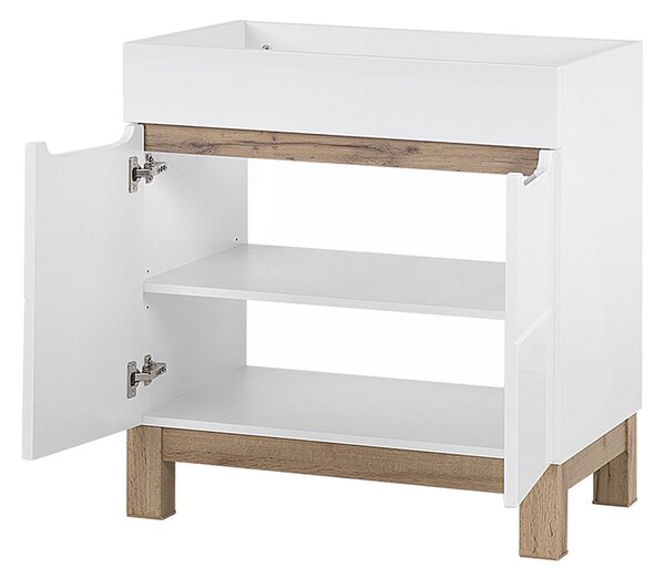 Koupelnová sestava BALI WHITE LAVA s košem na prádlo 80cm