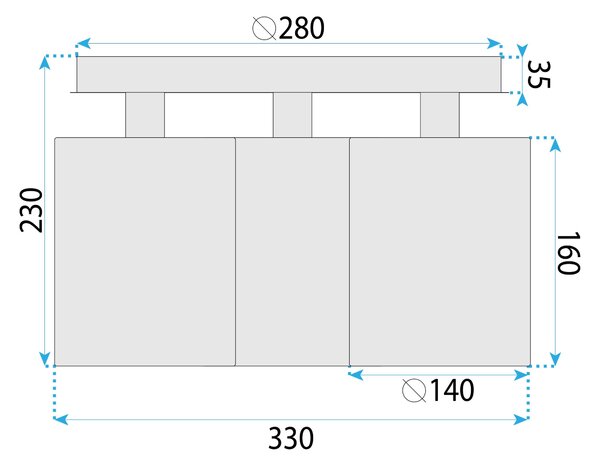Toolight Rea, LAMP APP1819-3CPR BLACK, OSW-00620