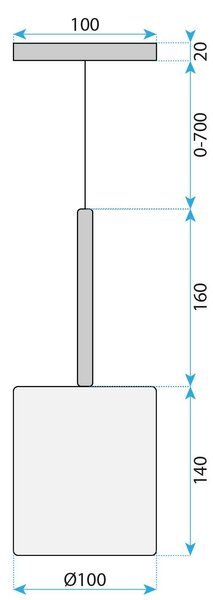Toolight Závěsné skleněné osvětlení APP1702-1CP GREY B