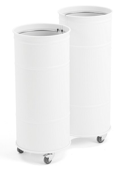 AJ Produkty Odpadkový koš BROOKLYN, 2 nádoby, 670x330x780 mm, bílý