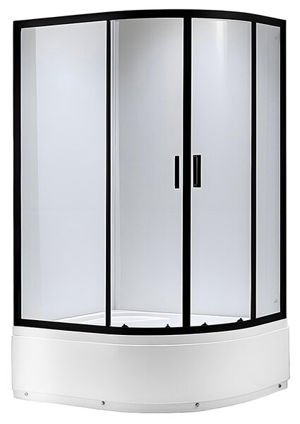 BPS-koupelny Asymetrický sprchový kout HYD-AK-MAJ11585RCH 115x85 cm pravý, černá/transparent v setu s hlubokou sprchovou vaničkou