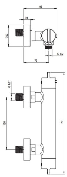 Deante Cascada, termostatická sprchová baterie, titanová, DEA-BCH_D4BT