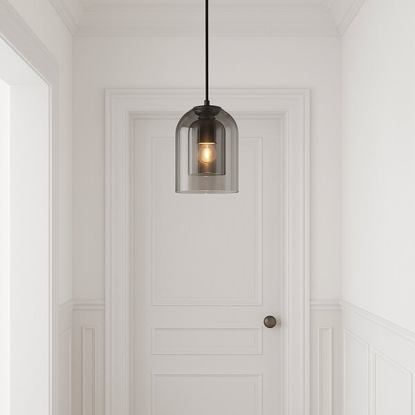 Toolight Amber, závěsné svítidlo 1xE27 APP1704-1PC, šedá-černá, OSW-04336