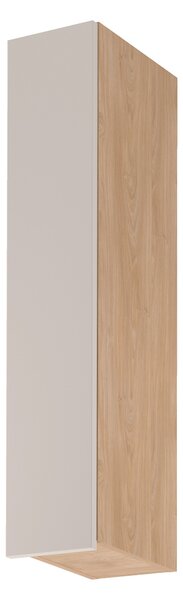 Vysoká horní kuchyňská skříňka SALERNO - šířka 20 cm, dub / béžová, levé provedení