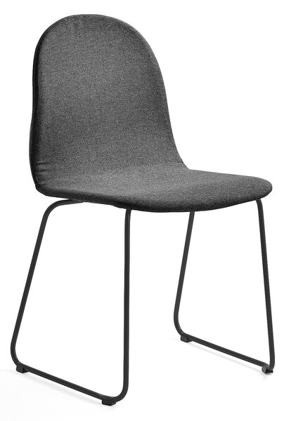 AJ Produkty Židle GANDER, ližinová podnož, polstrovaná, šedá