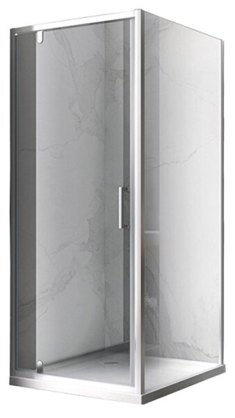 BPS-koupelny Čtvercový sprchový kout HYD-SK04C 90x90 chrom/transparent + vanička HYD-SSV-RIKO černá