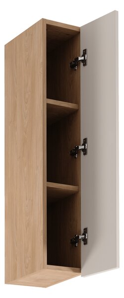 Vysoká horní kuchyňská skříňka SALERNO - šířka 20 cm, dub / béžová, pravé provedení