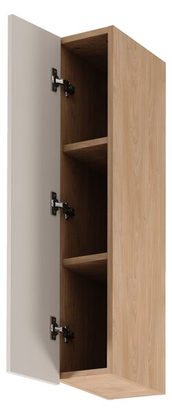 Vysoká horní kuchyňská skříňka SALERNO - šířka 20 cm, dub / béžová, levé provedení