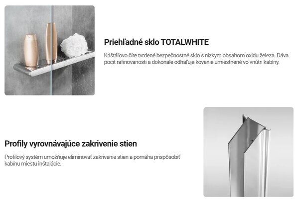 Deante Kerria Plus, posuvné sprchové dveře 100x200 cm, 6mm čiré sklo, chromový profil, DEA-KTSP010P