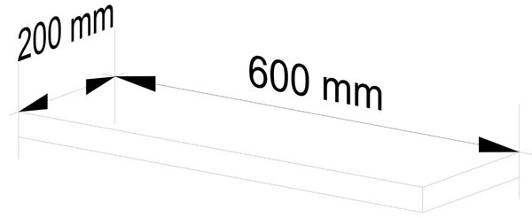 Polička na zeď 60 cm OLANIRA - olše