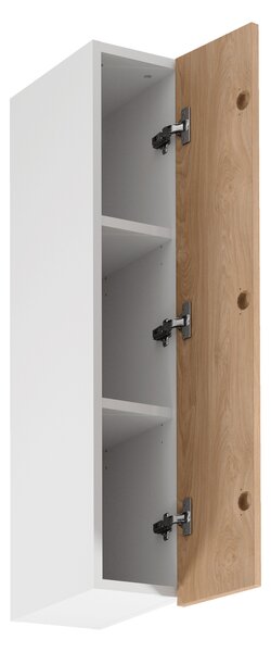 Vysoká horní kuchyňská skříňka SALERNO - šířka 20 cm, bílá / dub, pravé provedení