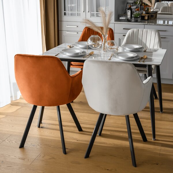 KONDELA Designové křeslo, terakota Velvet látka, AURIL