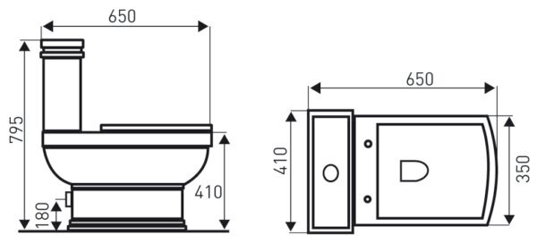 Novoterm WC kombi NV-Kleopatra 11 ZO se zadním odpadem a SoftClose sedátkem