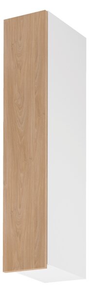 Vysoká horní kuchyňská skříňka SALERNO - šířka 20 cm, bílá / dub, levé provedení
