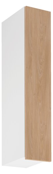 Vysoká horní kuchyňská skříňka SALERNO - šířka 20 cm, bílá / dub, pravé provedení