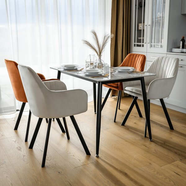 KONDELA Designové křeslo, terakota Velvet látka, AURIL