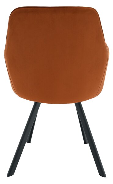 KONDELA Designové křeslo, terakota Velvet látka, AURIL