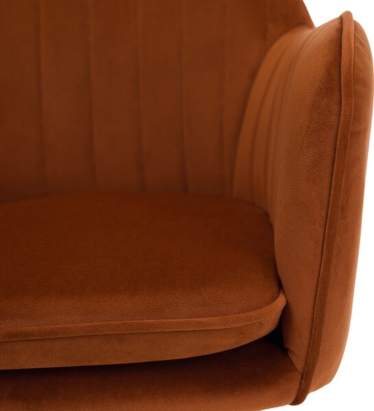KONDELA Designové křeslo, terakota Velvet látka, AURIL