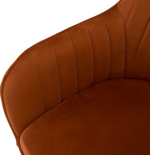 KONDELA Designové křeslo, terakota Velvet látka, AURIL